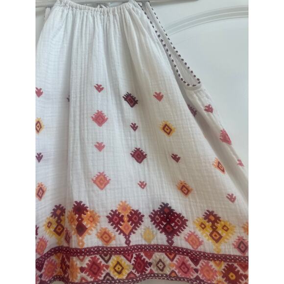 Loft, Ann Taylor White with Fall Colors Boho Tribal Design Tie in the Back Tank - Picture 2 of 6